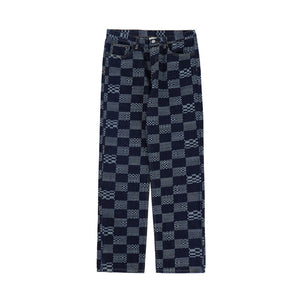 Fashion Checkerboard Jacquard Jeans