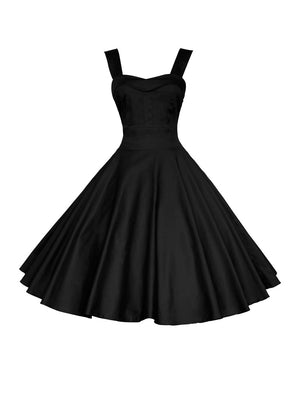 Elegant Black A-Line Sleeveless Dress