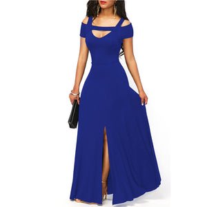 V-neck Sexy Strapless Split Slim Fit Party Dress