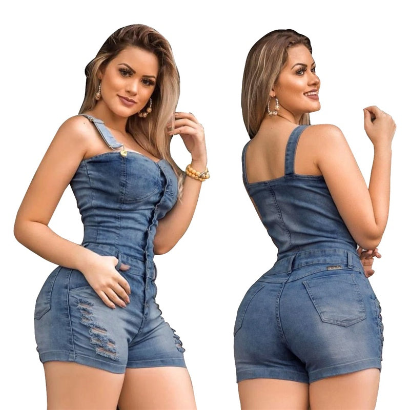 Elegance Cotton Jeans Woman Ladies Short.