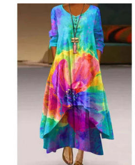 sleeved Dress Women Long Skirt