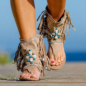 Beaded  sandals women