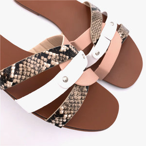 Leopard Pattern Flat Heels sandals