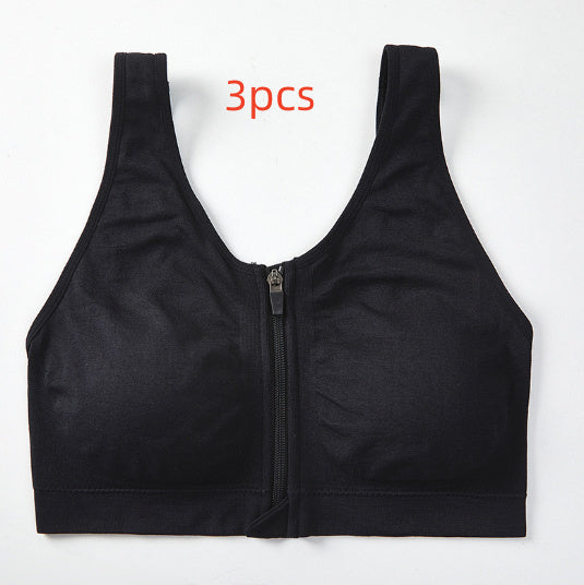 Zipper Bra Shockproof High Strength Beauty Back